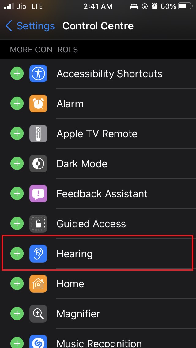 tap on hearing