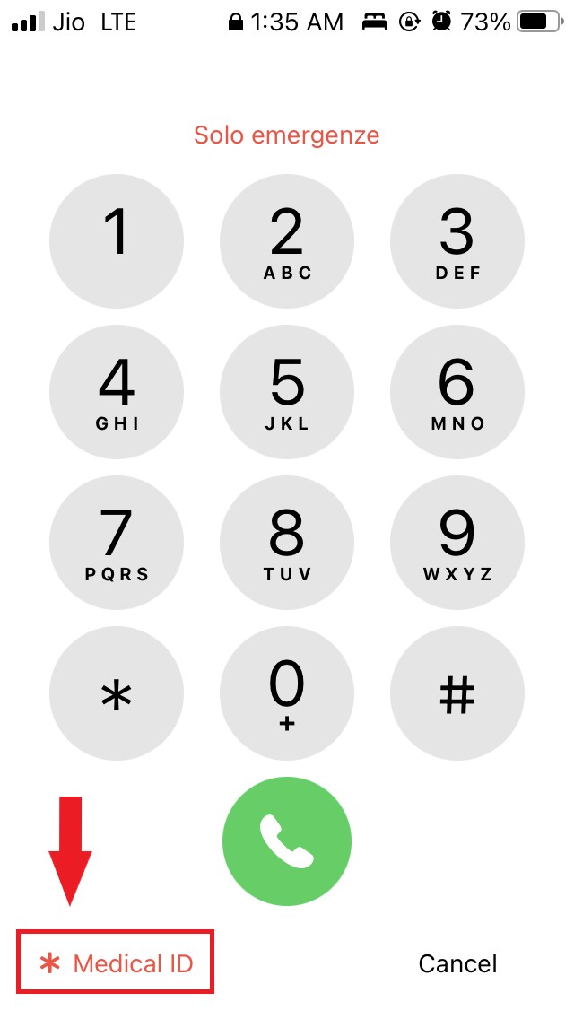 tap on medical ID
