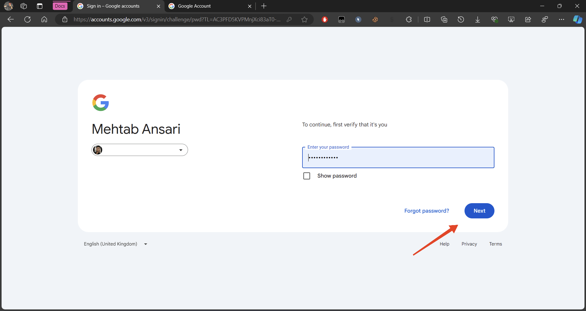 Passkeys on Windows 11: Create, Manage, Use and Delete 3 tap on next
