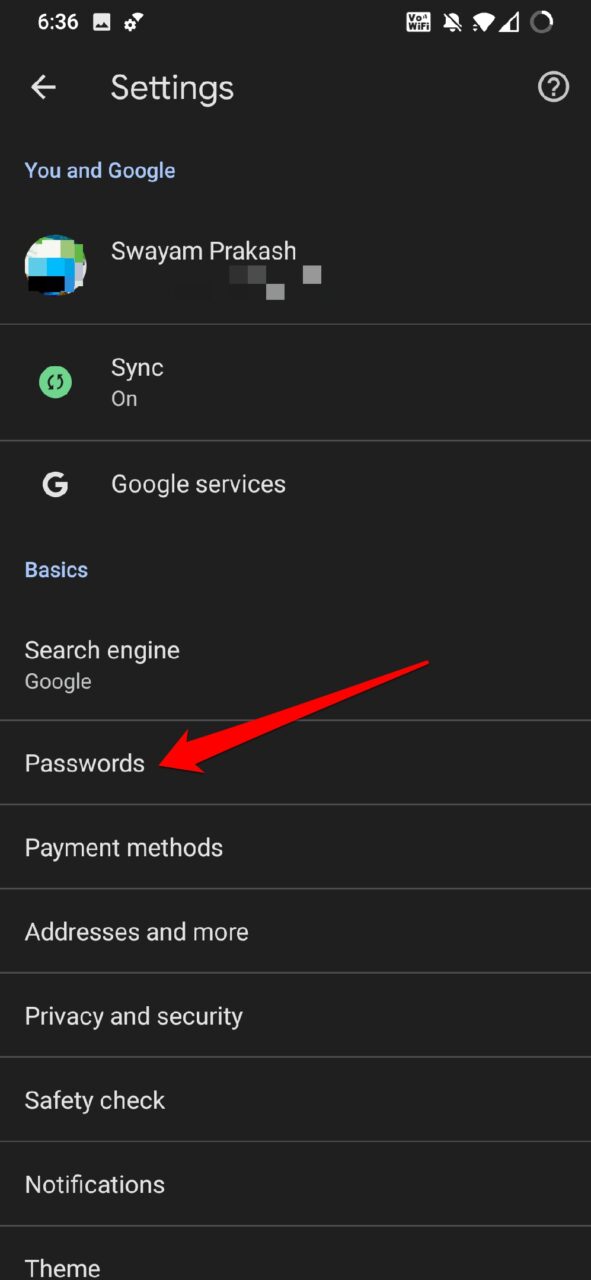How to Fix Google Chrome Not Saving Passwords on PC? 5 tap on passwords