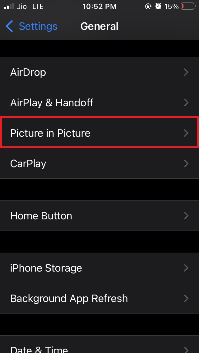 tap on picture in picture