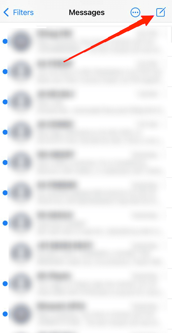 tap on the Compose new message icon at the top-right corner