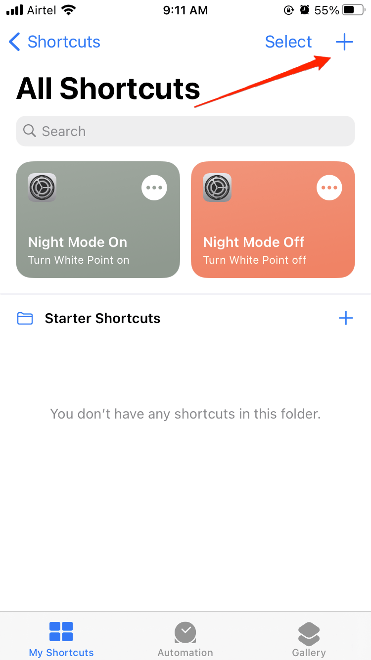How to Turn Apple Logo on your iPhone into a Secret Button? 5 tap on the add or + button at the top to create a new shortcut