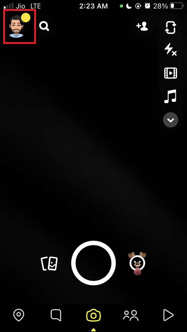 tap on the avatar image