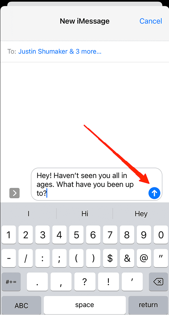How to Use iMessage Group Chat on iPhone? 4 tap on the text field and type your message
