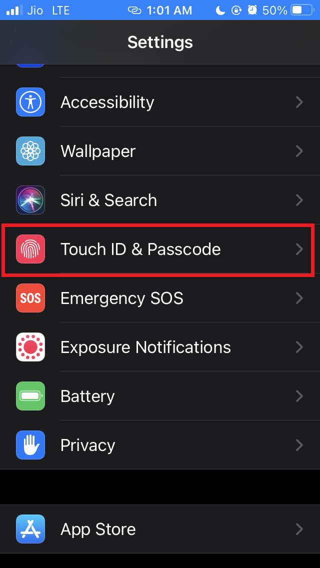 How to Switch to Four-Digit Passcode on iPhone and iPad? 2 tap on touch id and passcode