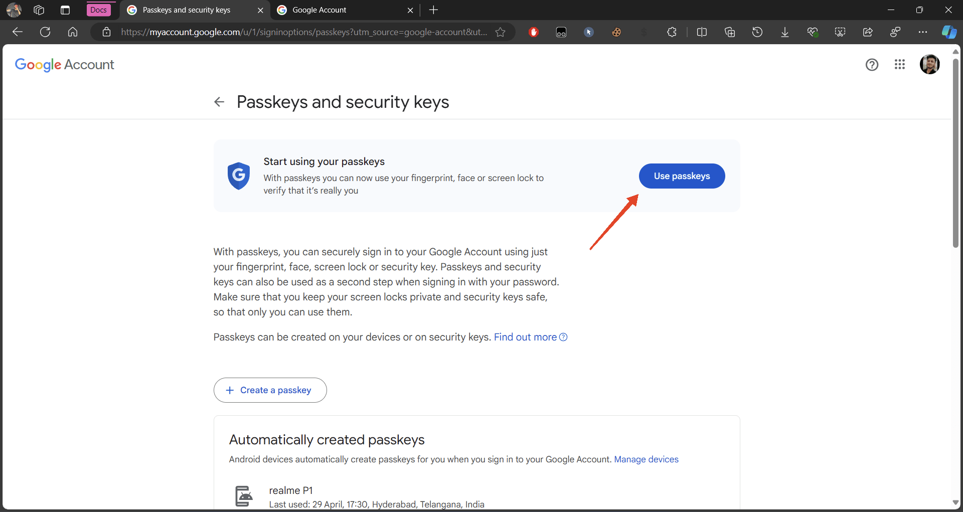 Passkeys on Windows 11: Create, Manage, Use and Delete 4 tap on use passkeys
