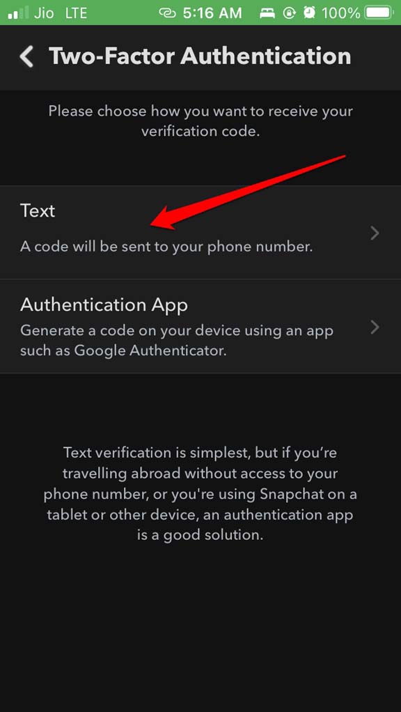 How to Enable Two-Factor Authentication on Snapchat? 7 text sent to mobile phone for 2FA