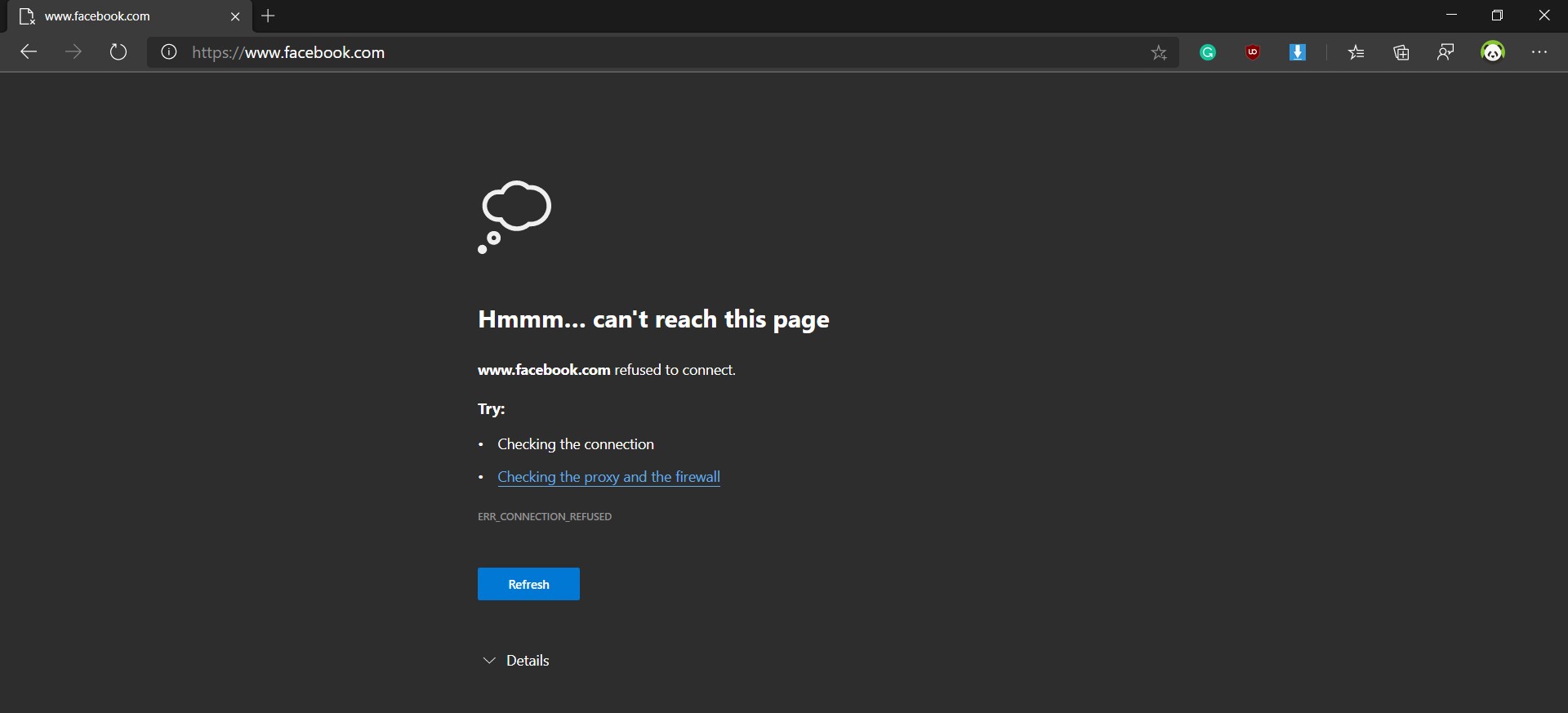 this site can't be reached