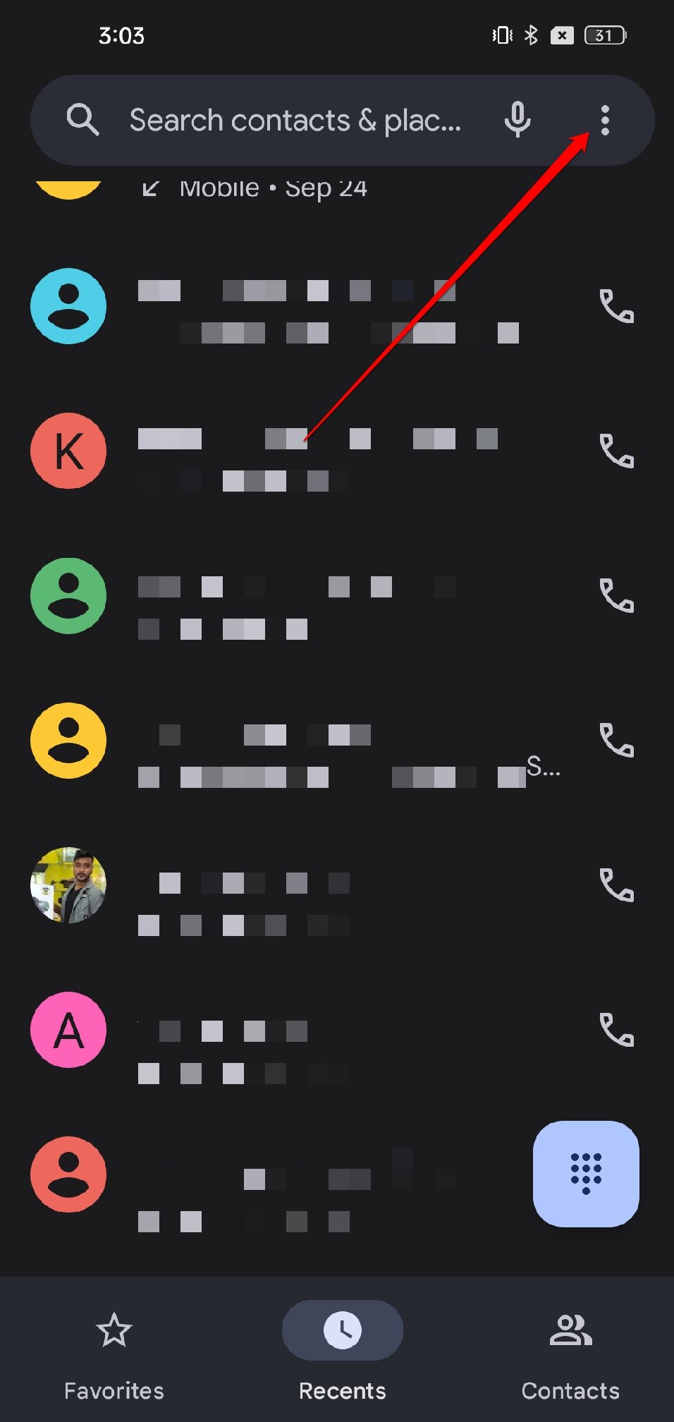 How to Stop Spam Robocalls on Android? 2 Tap the three dots in the top-right corner.