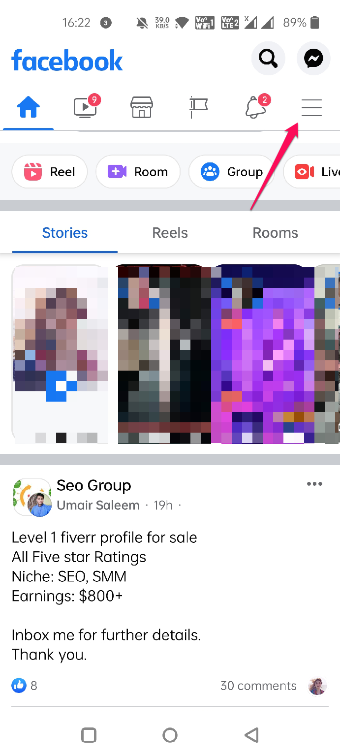 Log out from facebook