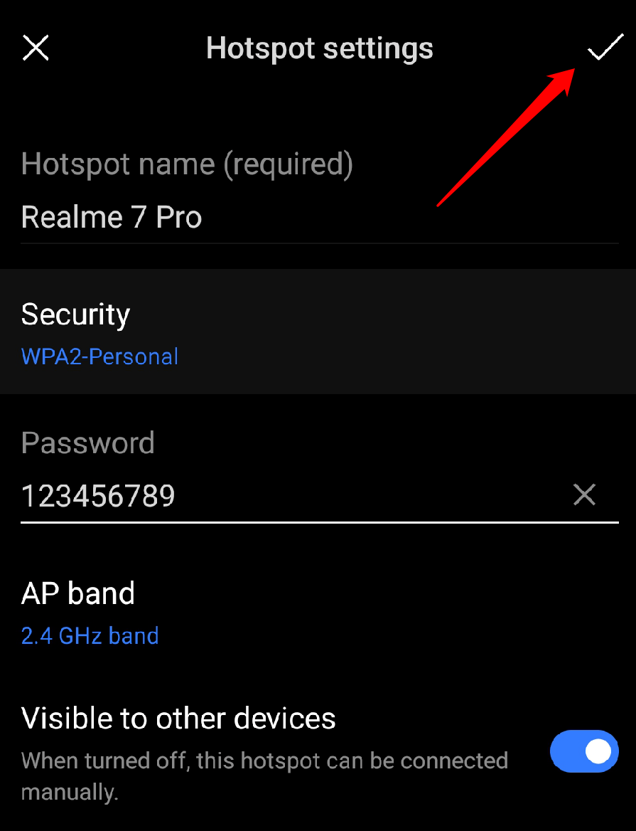 Tap on the Tick mark to apply changes.