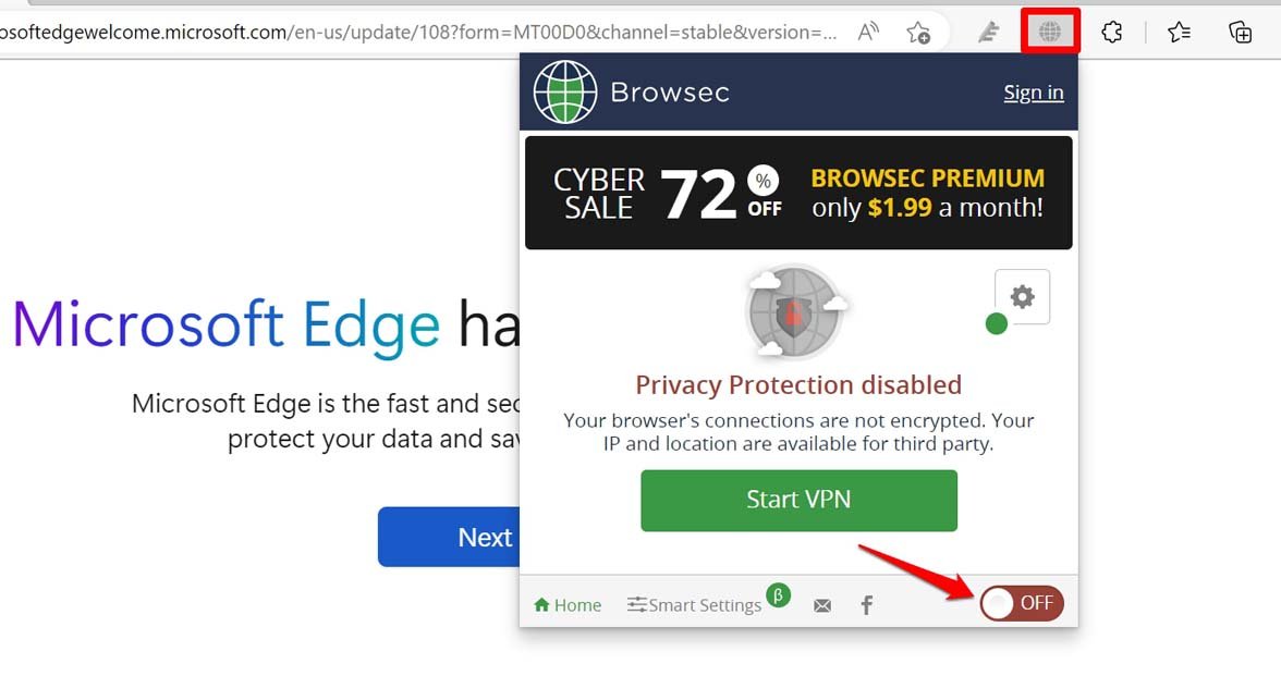 How to Increase Download Speeds in Microsoft Edge for Windows? 2 turn off VPN on Edge browser