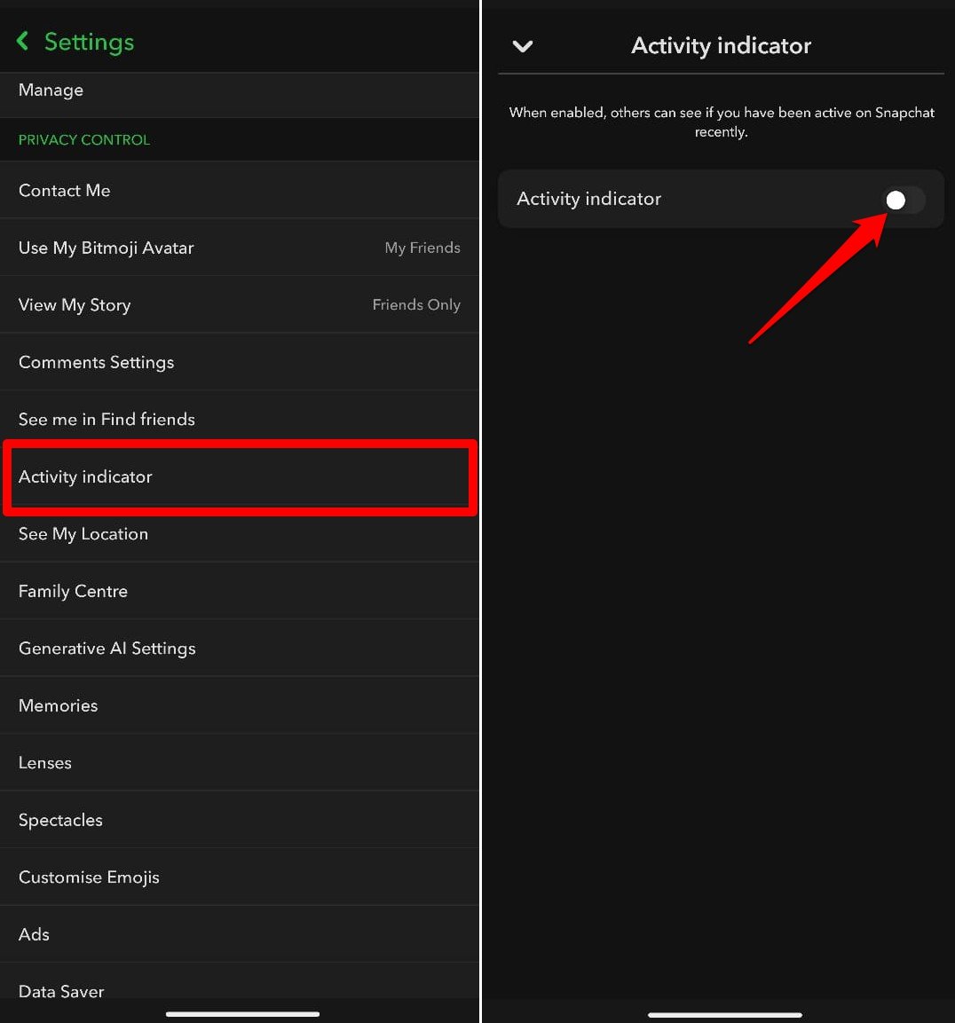 What is the Green Dot on a Snapchat Profile? 4 turn off activity indicator on Snapchat