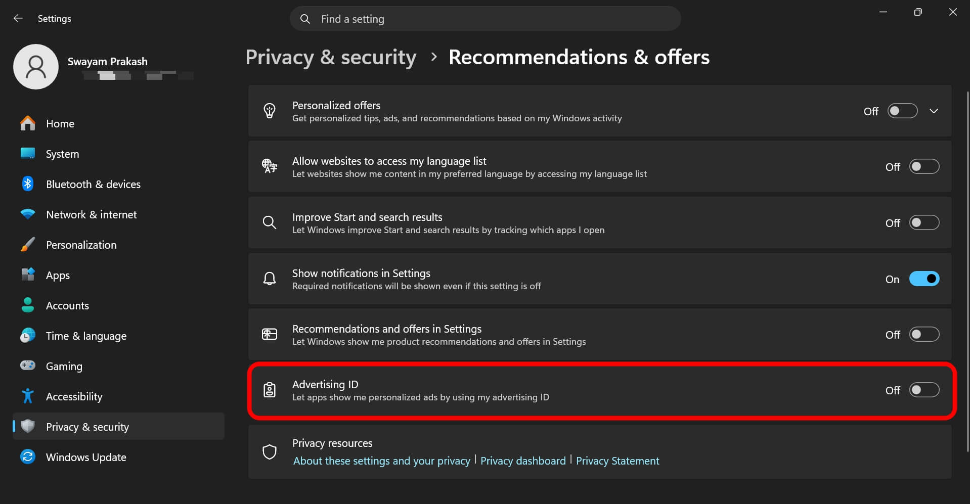 I was using Windows 11 wrong and these 10 default settings were the problem 5 turn off advertising ID in Windows 11