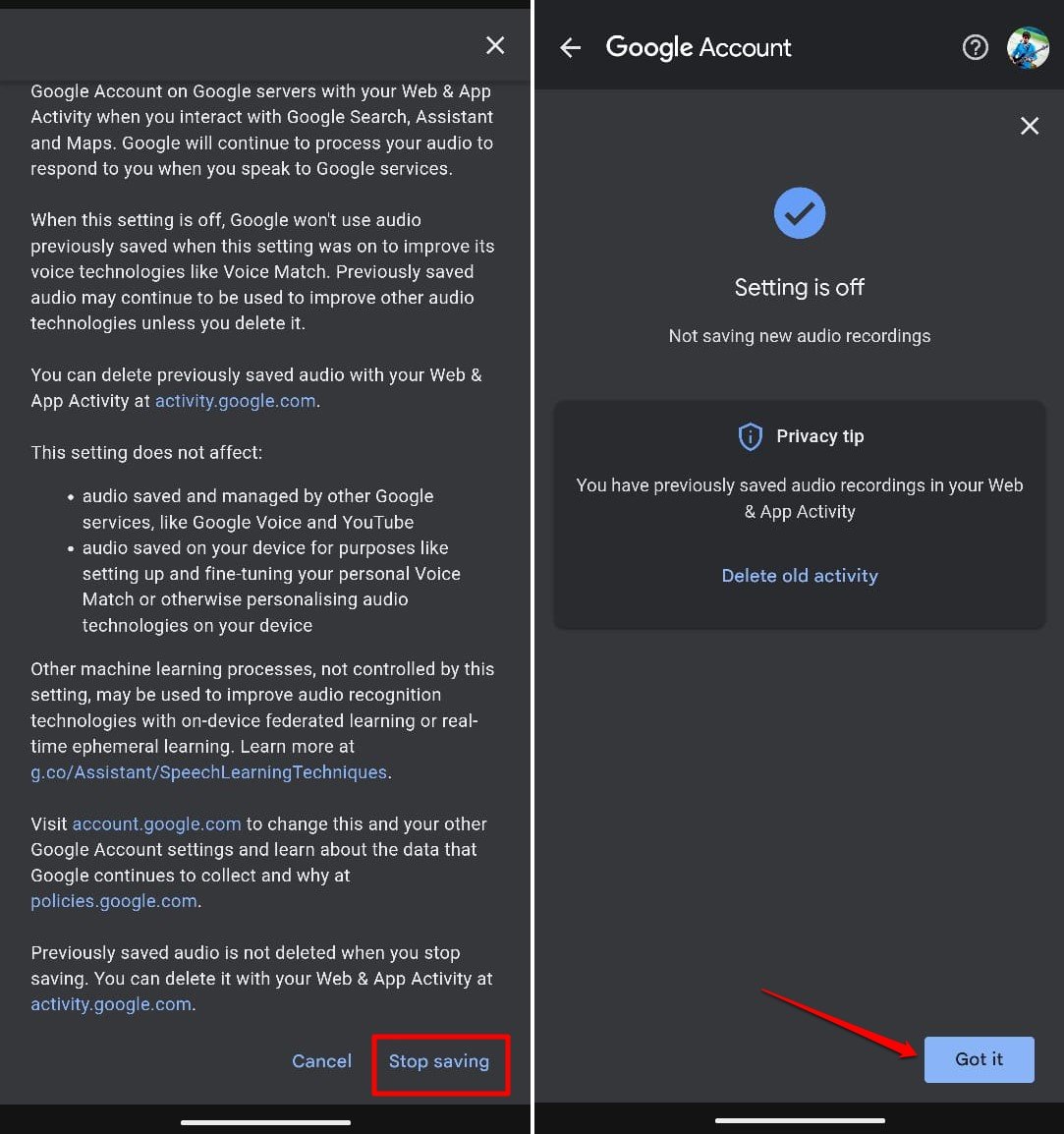Can My Phone Hear Me? Yes! Why and How to Stop it 6 turn off audio and voice activity on Google app