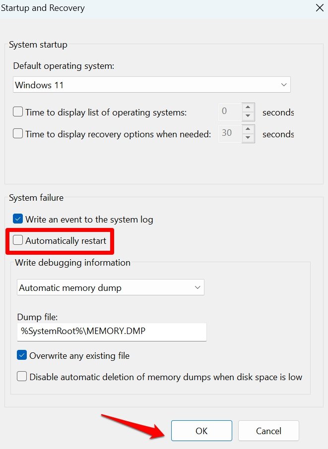 How to Fix Windows Computer Restarts Instead of Shutting Down 4 turn off automatic restart in Windows 11