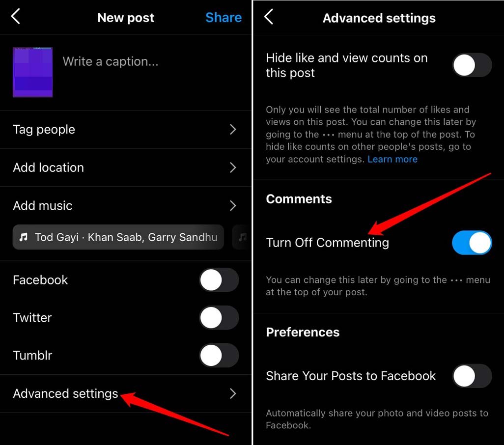How to Disable Comments on Instagram Posts, Reels, Live, Ads, or Video? 4 turn off commenting before posting on Instagram