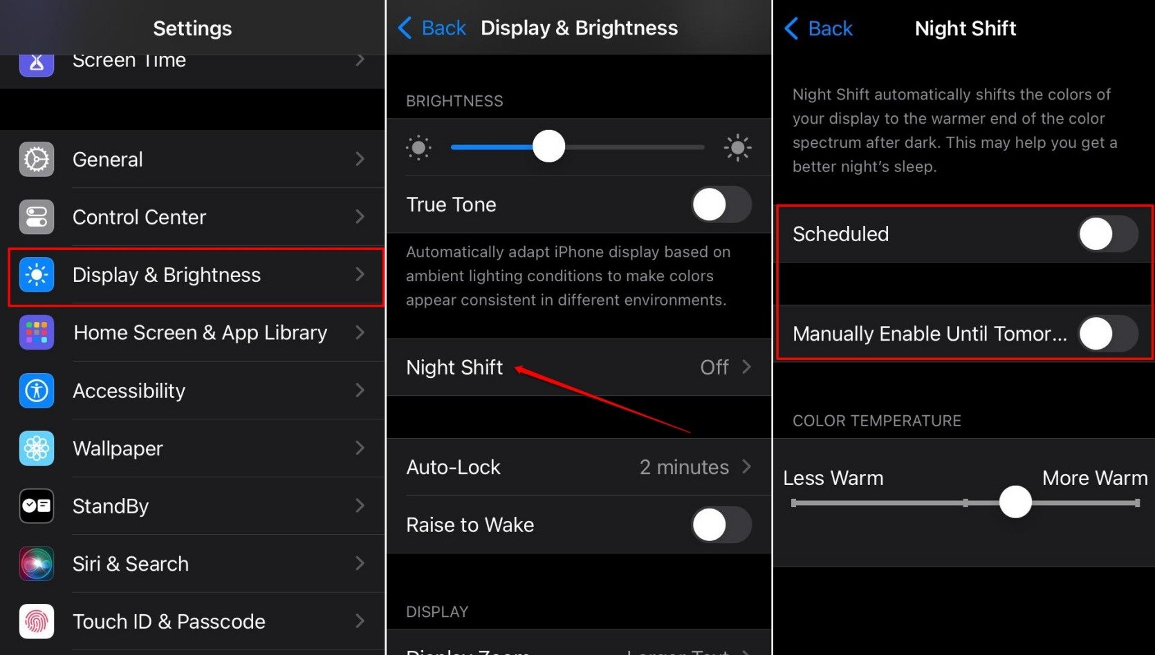 How to Fix iPhone Brightness Auto Changing 4 turn off nightshift feature on iOS