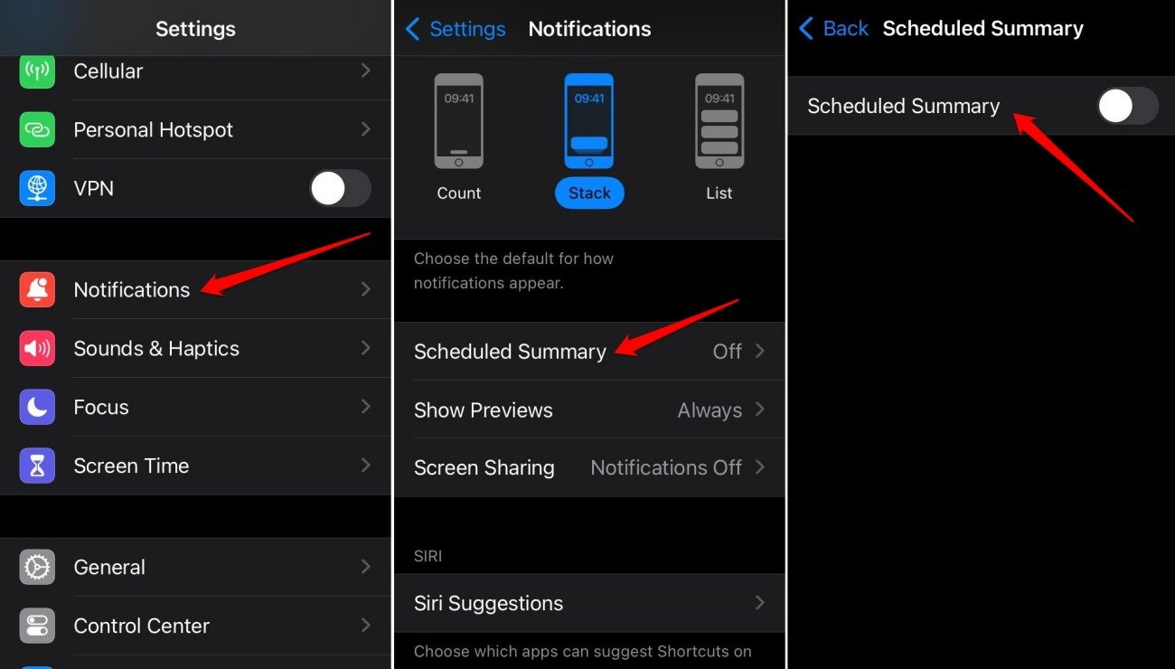 How to Fix Notifications Not Working on iPhone after iOS 17 Update 7 turn off scheduled summary in iOS 17