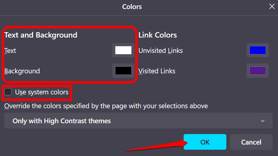 How to Fix YouTube Comment Showing Black Text in Dark Mode? 8 turn off system colors in Firefox browser