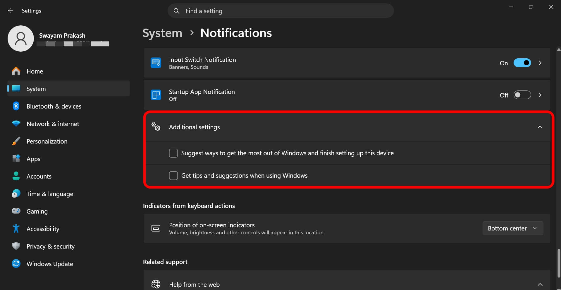 Every Windows 11 setting I turned off after a fresh install in 2026 10 turn-off-tips-and-suggestions-in-Windows 11 additional notification settings