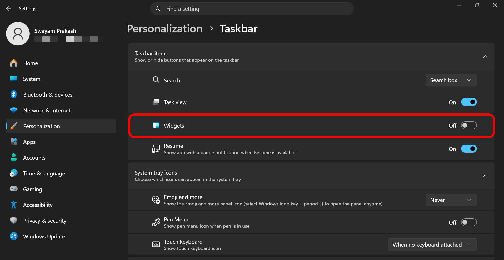Every Windows 11 setting I turned off after a fresh install in 2026 6 turn off widgets in Windows 11