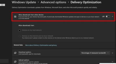 turn off windows 11 delivery optimization service