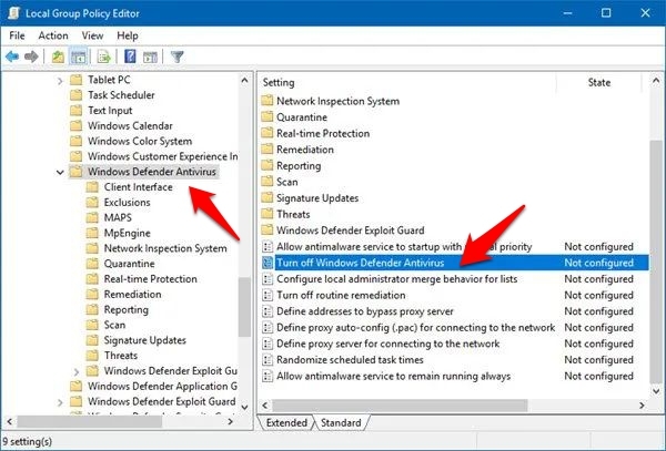 How to Fix Windows 11 Defender Security Keeps Turning OFF? 9 turn off windows defender via group policy