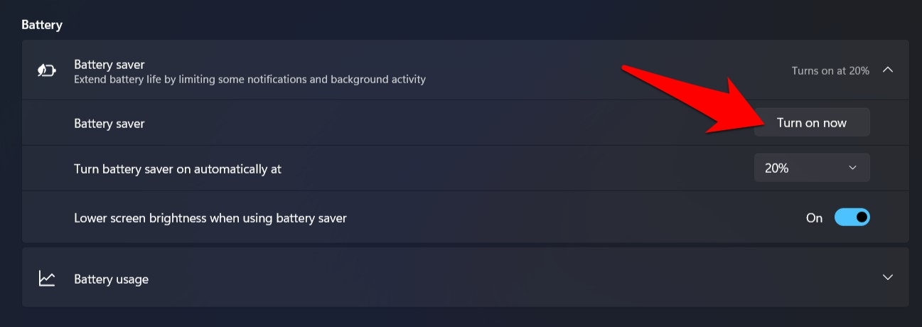 turn on battery saver fix Windows 11 Battery Quickly Discharging Drain Issue