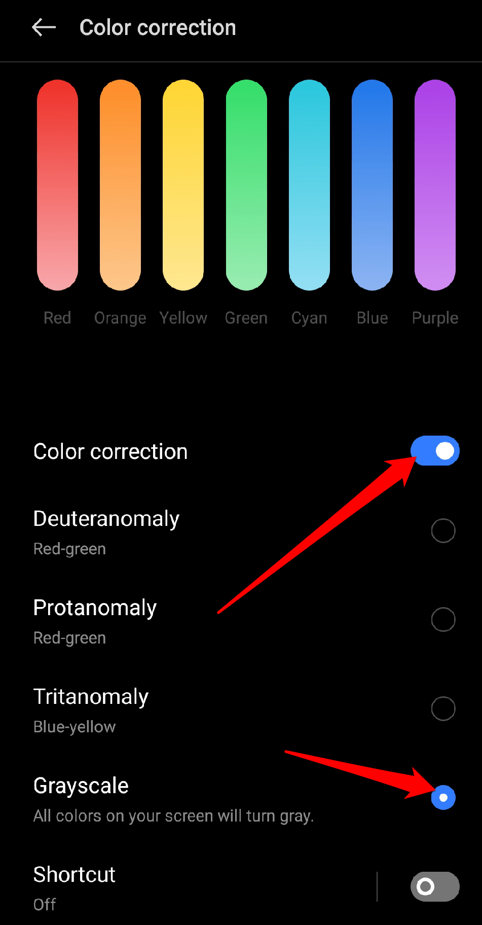 How to Enable Grayscale Mode on Android and iOS? 5 Select grayscale from the list of options.