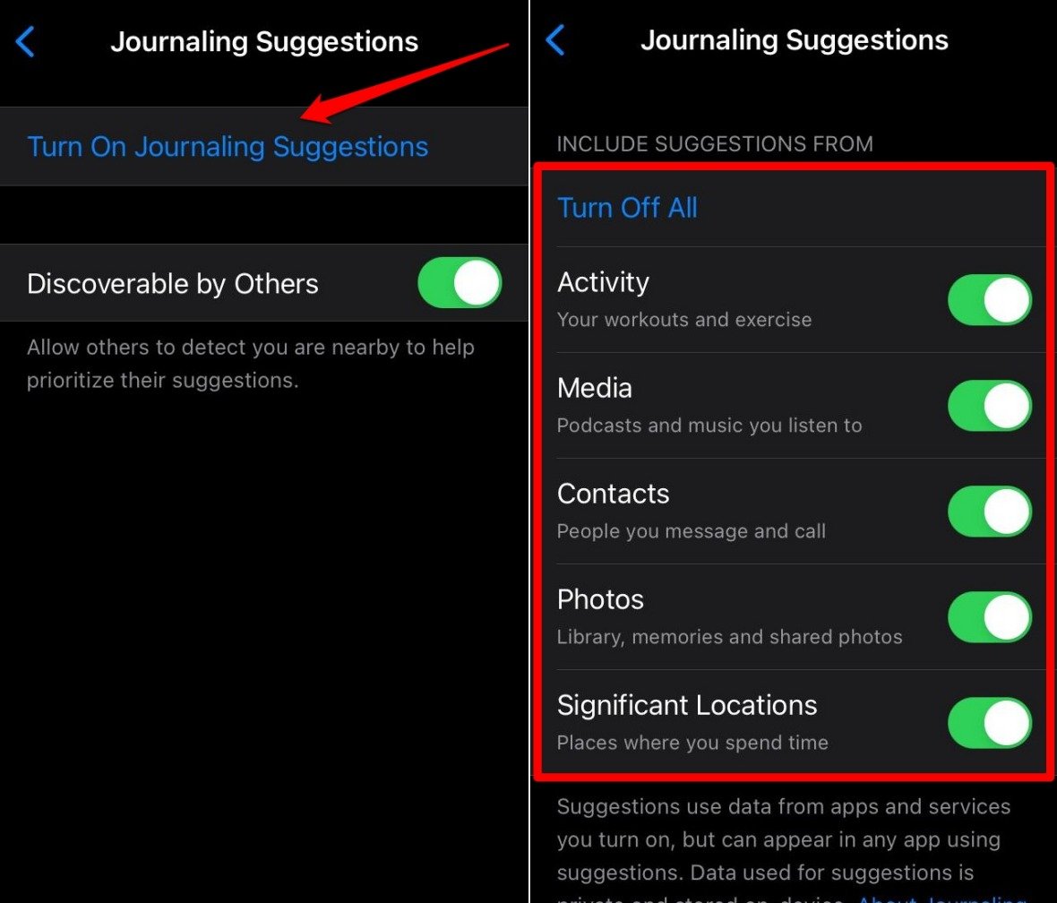 How to Fix iOS 17 Journal App Missing or Not Working on iPhone 8 turn on journaling suggestions