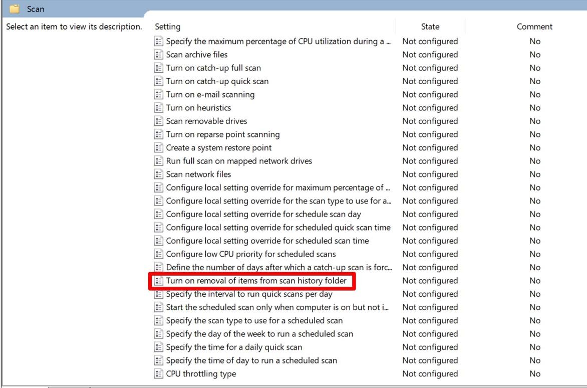 Best Ways to Clear Windows Defender Protection History on Windows 11 3 turn on removal of items from scan history folder