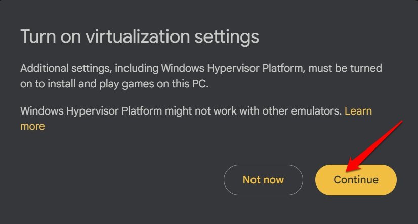 How to Fix Google Play Games Beta Not Working on PC? 3 turn on windows virtualization settings