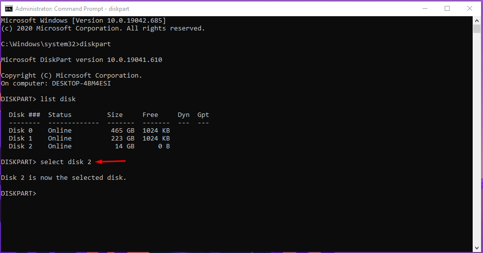 type correct disk