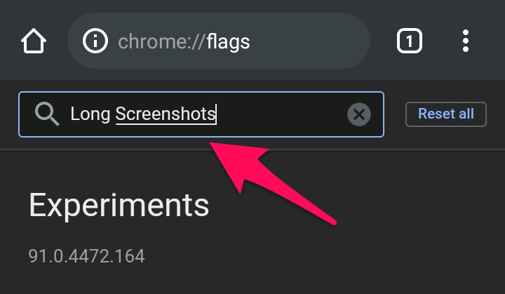 How to Take Full Page Screenshots in Chrome on Android 3 type long screenshots in the search bar