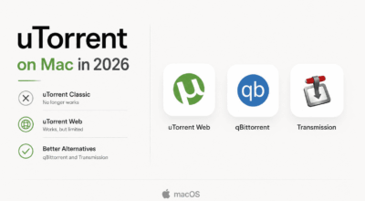 uTorrent on Mac showing elements that work and limitations