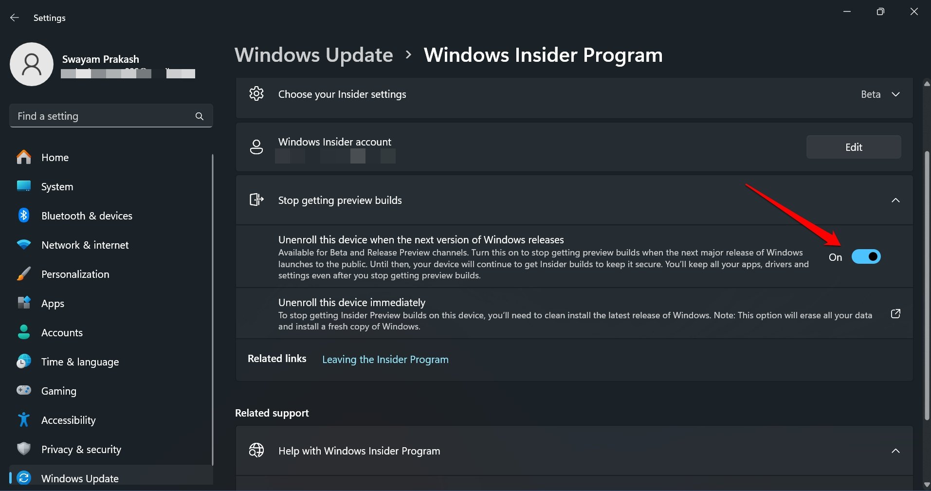 How to Fix Windows 11 Green Screen of Death 11 unenroll from Windows insider build