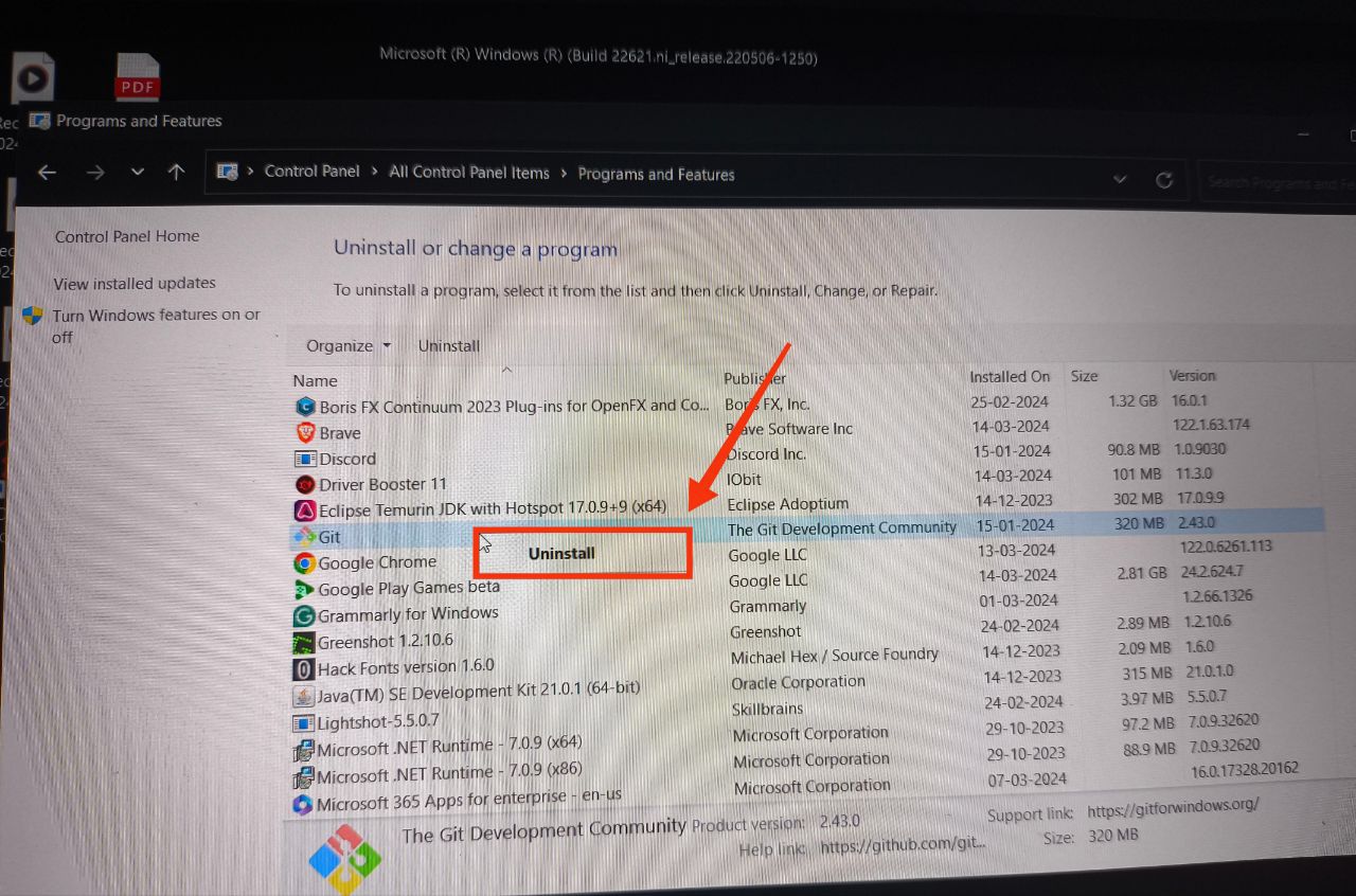 uninstall