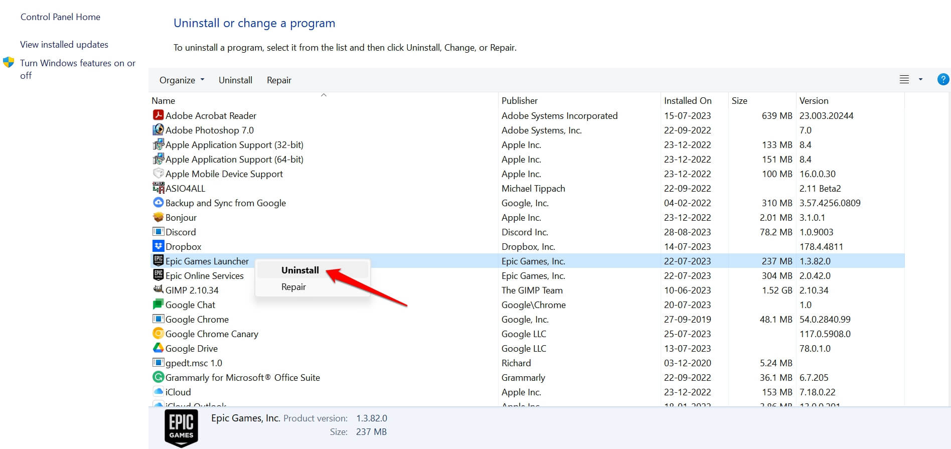 How to Fix Epic Games Launcher Connection Error on Windows 11? 19 uninstall Epic games launcher from Windows