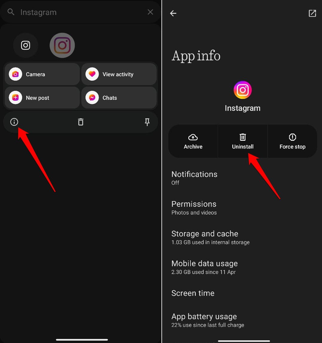 How I Fixed Instagram Story Views Not Showing? 6 uninstall Instagram from Android