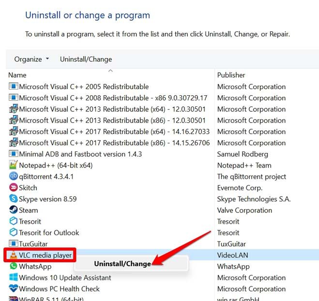 How to Fix VLC Shortcuts Not Working Problem in Windows 11? 22 uninstall VLC media player
