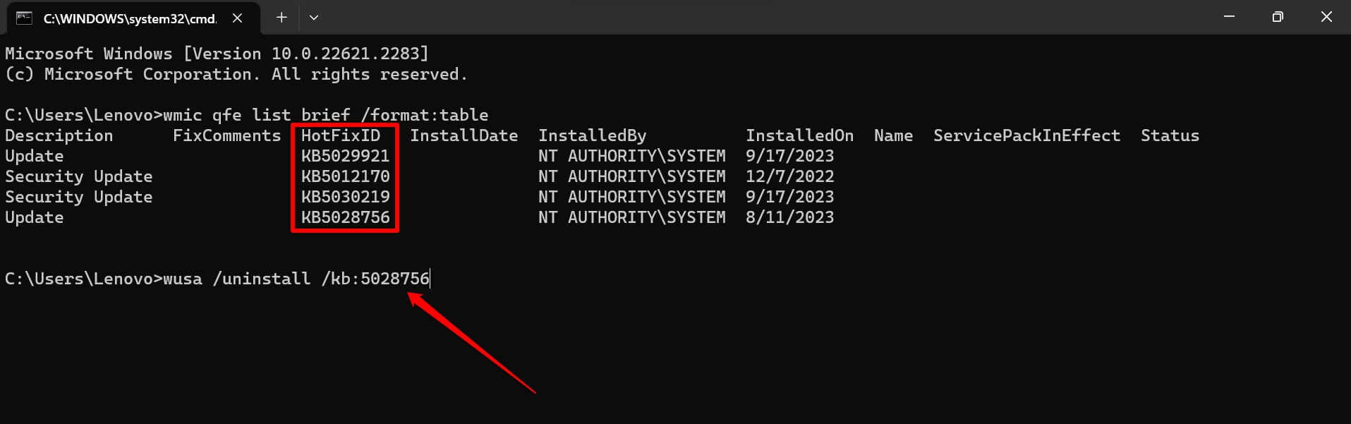 How to Fix ‘Not All of the Updates Were Successfully Uninstalled’ Error on Windows? 11 uninstall Windows software update using command prompt