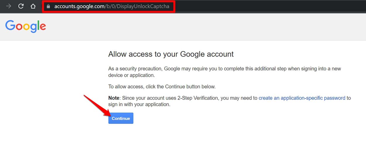 unlock captcha Gmail