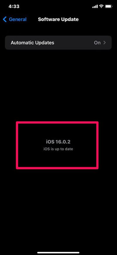 Check For Software Update
