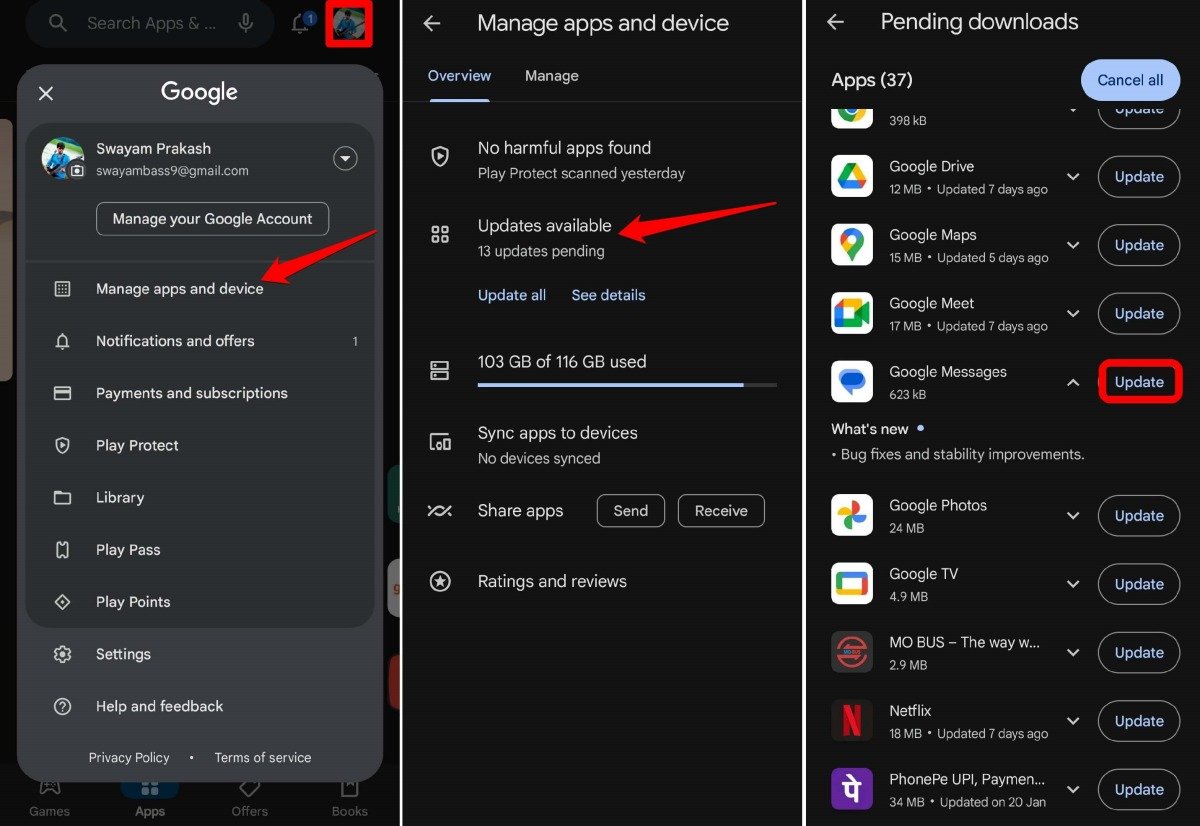 How to Fix 'Messages is Doing Work in the Background' Issue on Android 3 update Google Messages app on Android device
