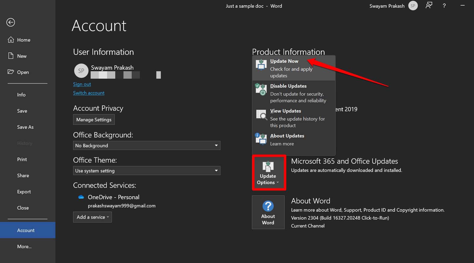 update Microsoft Word