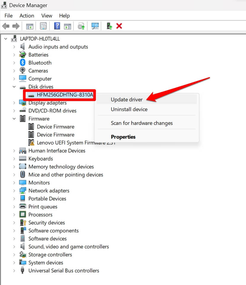 update external hard drive