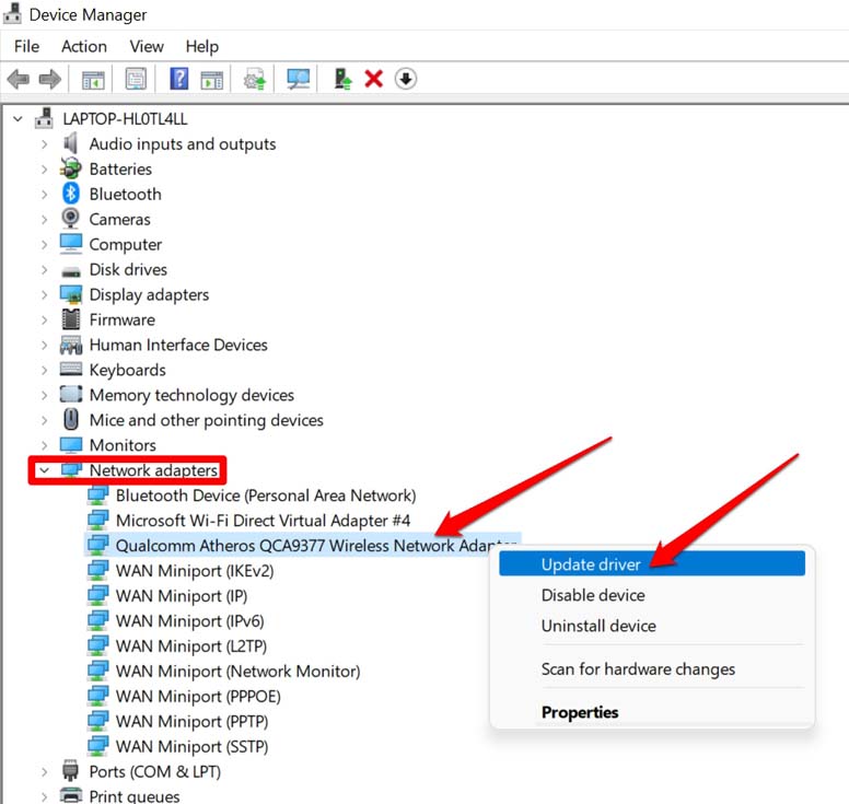 How to Fix Airplane Mode Grayed Out on Windows 11? 12 update network adapter driver on Windows