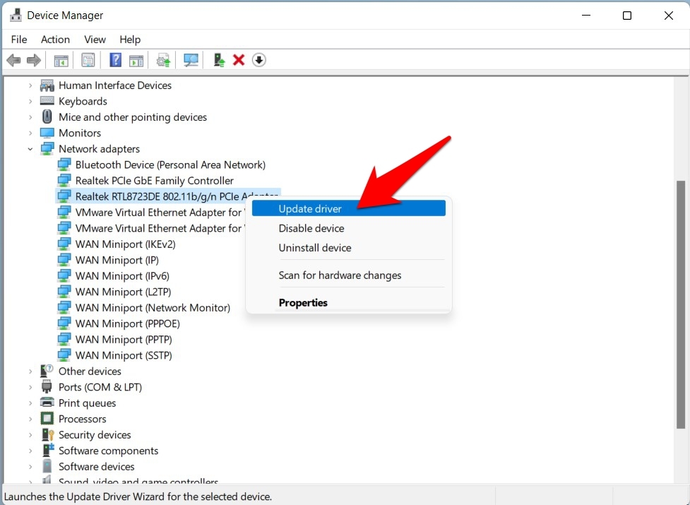 update network drivers windows 11